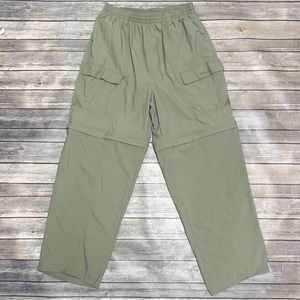 Columbia Pale Green PFG Convertible Elastic Waistband Pants Shorts Large UPF 30